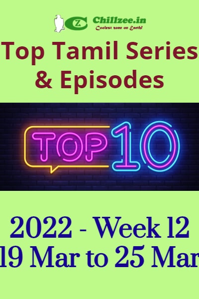 2022 Week 12 - Top Chillzee Tamil Series and Episodes - Mar 19 to Mar 25