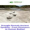 drought reveals ancient symbols dinosaurs to human bodies