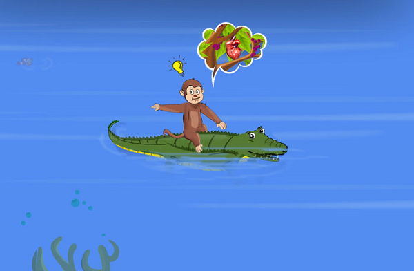 Crocodile and Monkey