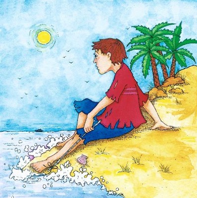 man in a island