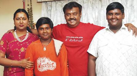 Vijayakanth with his family