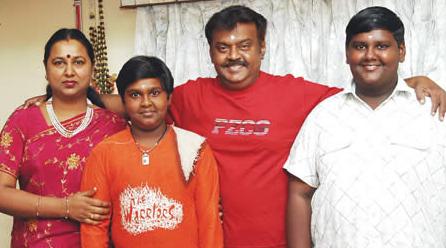 Vijayakanth with his family Vijayakanth with his family